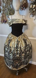 Vintage 1980s Gold Lamè Scott McClintock Prom Dress As Pictured Mkd Sz 6 - Picture 1 of 7