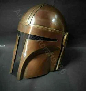 Antik Mandalorianer Stahlhelm Band Star Wars Messing Sammlerstück Für Halloween - Bild 1 von 5