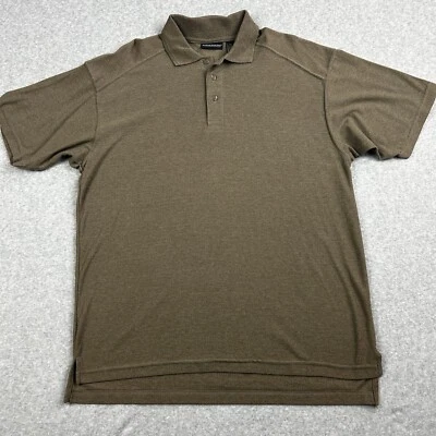 Camisa Polo Expressions Para Hombre Talla Grande Marrón Cuello 3 Botones Manga Corta Foto 1 de 4