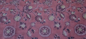 VINTAGE 1930s-1940'S  Brown Flower   FABRIC  craft  ~ 100% Cotton - Picture 1 of 6