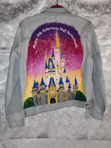 Denim Jacket Disney 50th Anniversary Jacket, Painted. Size12 On Denim - Picture 1 of 6