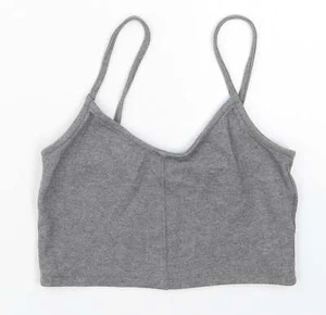 Tanque Topshop para mujer gris viscosa recortada talla 8 cuello en V - Imagen 1 de 12