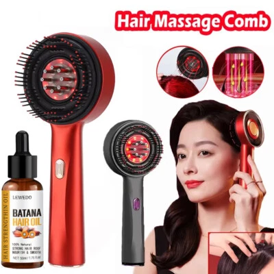 HAILICARE Electric Advanced Scalp Massager Comb Hair Oil Applicator Brush Red Light Growth