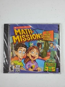 Scholastic Math Missions AMAZING ARCADE ADVENTURE WIN MAC CD-ROM Grades 3-5 New - Picture 1 of 4