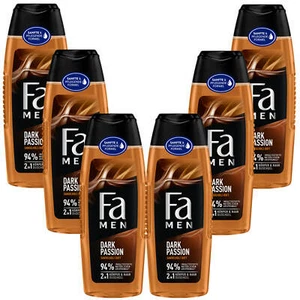 6x 250ml Fa Men Dark Passion Sandelholz Duft 2 in 1Sensual Duschgel Körper Haar - Bild 1 von 3