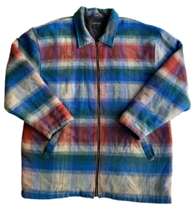 Hang Ten Vintage Surf Wear Jacket Check Blanket Flannel Coat Cozy Size XXL - Bild 1 von 21