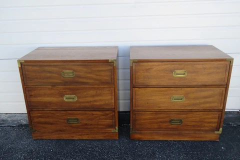 Hollywood Regency Large Nightstands Side Bedside Tables a Pair 4918 Cover