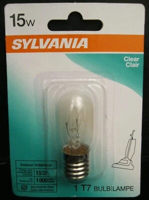 SYLVANIA #15T7N/BL  15 W CLEAR INDOOR 1 T7 BLUB FOR VACUUM SEWING MACHINE & MORE - Image 1 of 3