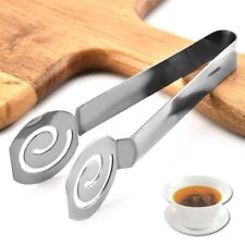 1X Tool Tea Bag Drying Decorative Kitchen Stainless Steel Teabag Squeezer Tongs