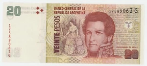 Argentinien 20 Pesos ND 2003 Pick 355.a UNC Banknote Stempelglanz Serie G - Bild 1 von 2