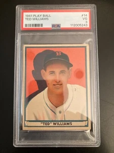 Lookee!... 1941 TED WILLIAMS PLAY BALL BASEBALL CARD/#14 **PSA 3 (VG)** - Picture 1 of 5