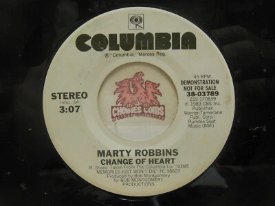 Promo! Marty Robbins – Change Of Heart / Same, 45 RPM VG (22A) Foto 1 de 2