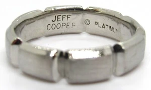 MEN'S Designer Jeff Cooper PLATINUM Band Ring Estate 950 5mm Size 9.5 Brushed - Picture 1 of 7