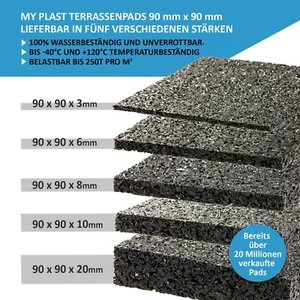 100 Stück Terrassenpad Terrassenpads Terrassenunterlage Gummigranulat - Bild 1 von 14