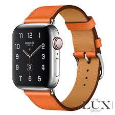 Apple Watch Series 6 Hermès 44mm Stainless Steel Case Single Tour Orange New