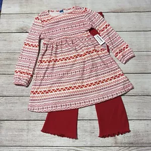 Toddler Girl 2 Piece Heart Outfit Size 5T. NWT! Long Sleeve Dress And Leggings. - Picture 1 of 11