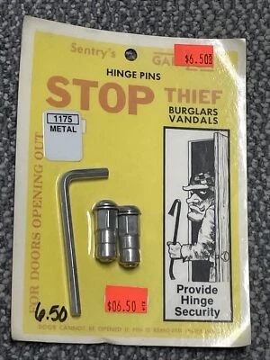 Pasadores de bisagra centinela; para puertas que se abren - detener a ladrones, ladrones, vándalos.  Foto 1 de 2
