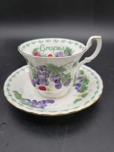 Royal Albert Bone China 1994 Grapes Tea Coffee Cup Saucer - Picture 1 of 6