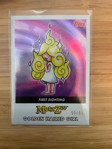 2022 Topps MetaZoo Wilderness PRIMER AVISTAMIENTO NIÑA PELO DORADO 59/99 - Imagen 1 de 2