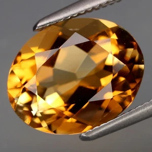 3.37Ct. Color Deslumbrante 100% Amarillo Natural Citrino Brasil ¡Completamente Brillante y LIMPIO! - Imagen 1 de 4