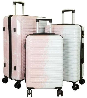 Hartschalen Trolley Koffer Zwei-Farb-Print Sierra Weiß-Pink 3tlg. Set Gr. M,L,XL - Bild 1 von 4