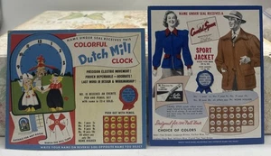 Vintage Advertising Punch Cards Rare Dutch Mill Clock Camel Spun Jacket - Picture 1 of 5