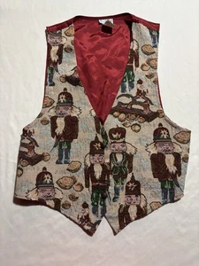 Backroad Blues Nutcracker Women's Size Medium Christmas Holiday Tapestry Vest - Picture 1 of 9