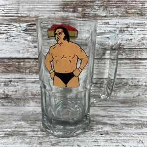 WWF Andre the Giant 32 oz Large Beer Mug Glass (1985) Titan Sports WWE Wrestling - Picture 1 of 6