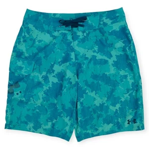 Under Armour Storm Board Shorts Men 34 Teal Camo Heat Gear Loose Fit Beach Pool - Picture 1 of 15