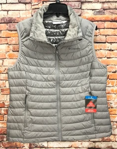 Womens Columbia White Out Omni-Heat Lightweight Puffer Vest GREY - NEW - XL - Picture 1 of 6