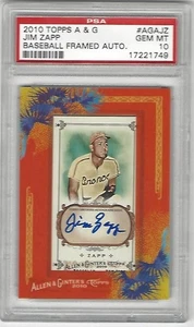2010 TOPPS A & G FRAMED AUTO RELIC JIM ZAPP NEGRO LEAGUE PSA GEM MINT 10 POP 2 - Picture 1 of 2