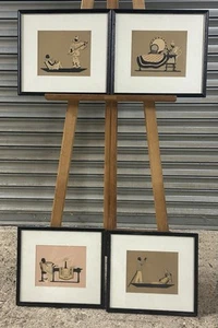 Set Of Four Framed & Glazed Art deco Style Silhouettes - Unsigned - Picture 1 of 22