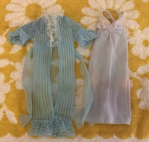 Vtg Barbie Clothes Doll Fashion Favorites #1400 Sheer Blue Robe Nightgown - Picture 1 of 5