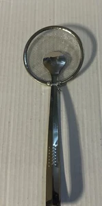 Cucchiaio filtro olio-frittura alimenti in acciaio inox con clip colino skimmer argento - Foto 1 di 6