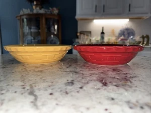 2-Longaberger "Woven Traditions Paprika" &!Butternut 7" Kuchen Backformen - Bild 1 von 6