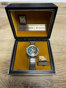 Vintage Accutron Spaceview 214 By Bulova Men’s Watch With Original Box - Picture 1 of 12