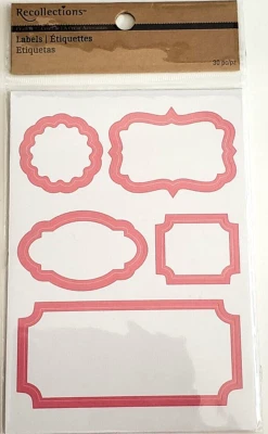 Recollections Craft It Label Embellishments, 30 pcs - CORAL BORDER - Image 1 of 2