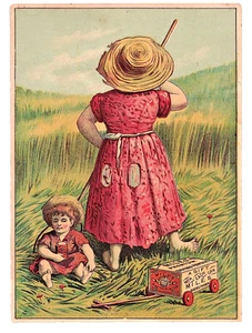Victorian Trade Card Mile's Premium Baking Powder Maud Muller On A Summers Day - Bild 1 von 3