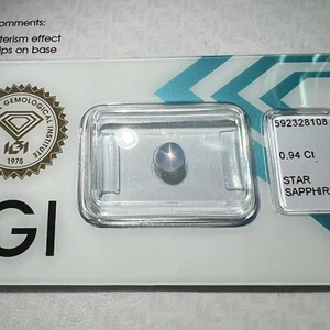 NATURAL 0.94ct UNTREATED Ceylon Blue STAR Sapphire IGI CERTIFIED Round Cut Gem - Picture 1 of 8