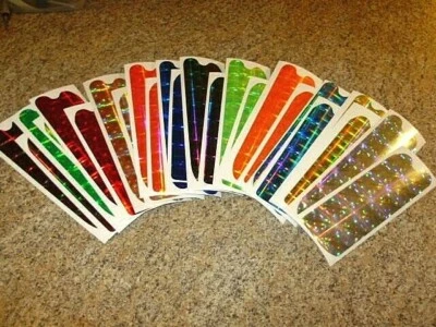 THE FISHING LURE TAPE COMPANY HYPER DISCO PLAID 11" PRO TROLL DIE CUT FRONT & BACK FISHING LURE TAPE 12 COLORS