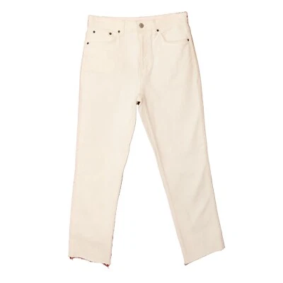 TOPSHOP Cropped Mid Rise Straight Jeans W28 L32 White Jeans Casual NWT B42 - Image 1 of 4