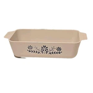 Blaue Blumen Mikrowelle Brotform Laibform 9x5 Vintage Hartplastik Hackbratenschale - Bild 1 von 11