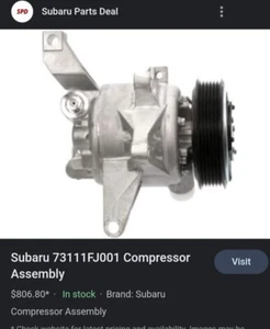Subaru Compressor 73111FJ001 - Picture 1 of 3