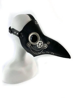 Popular Steampunk Plague Doctor Máscara de Cuero PU Disfraz de Halloween Máscara de Pájaro Foto 1 de 4