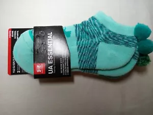 Under Armour UA Essential No Show Pom Pom Youth Socks 2 Pairs NWT - Picture 1 of 7