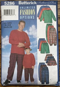 Butterick Pattern 5286 Men's & Boys' Top Shorts Pants Sz S-XL - Picture 1 of 4