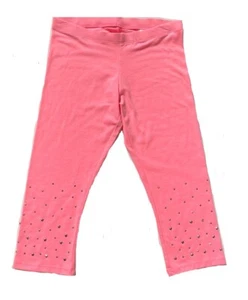 SO Girls 3/4 Length Pink Capri Leggings with Sparkle Polka Dots Size 12 - Picture 1 of 3