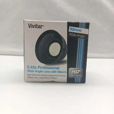 New Vivitar 0.43x Professional Wide Angle Lens With Macro 52mm HD4 Optics - Image 1 of 4