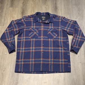 Pendleton Langarm Button Down Hemd 100% Wolle blau kariert Vintage Herren XL - Bild 1 von 12
