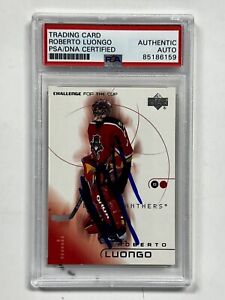 Roberto Luongo Signed 2002 NHL Florida Panthers UD Card With PSA/DNA Slab COA